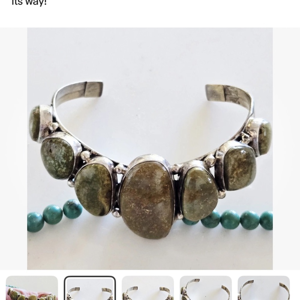 Native American Wilson Padilla Turquoise Sterling Silver Bracelet. 7 inch. - Picture 4 of 4